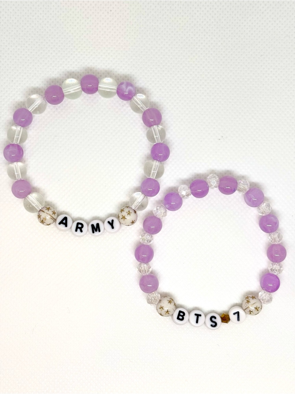 (2pcs) BTS 7 ARMY PURPLE GOLD STAR BRACELET BUNDLE